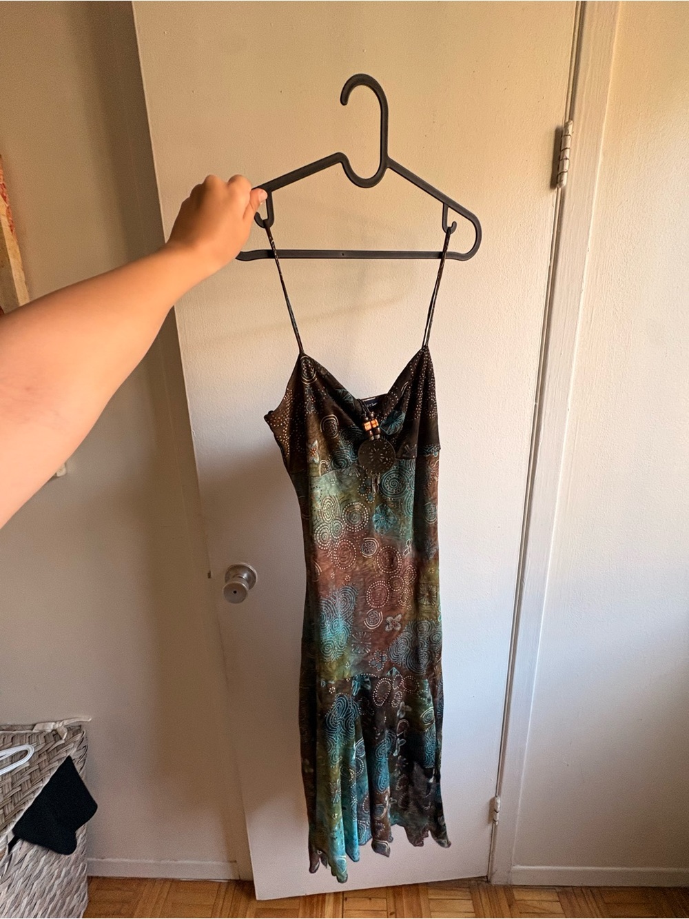Strapless Boho Maxi Dress in Multicolor Swirl